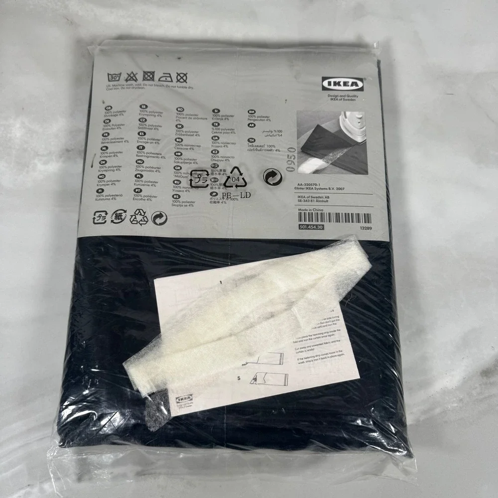 Ikea Sarita Black Sheer Curtains Twin Pack 2 Panels 57